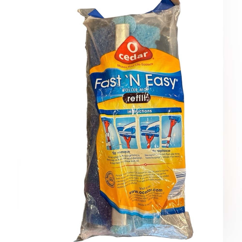 O Cedar Fast N Easy Roller Mop Refill USA Angled Mop Head Easy Cleaning New